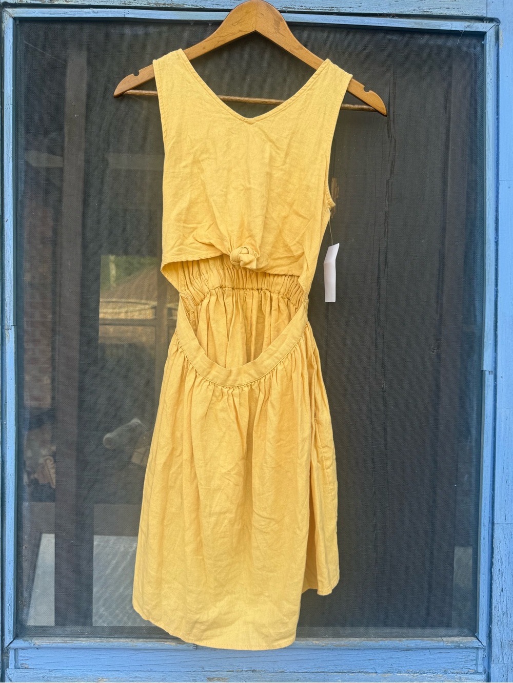 Nordstrom Yellow Backless Tie-Waist Summer Dress